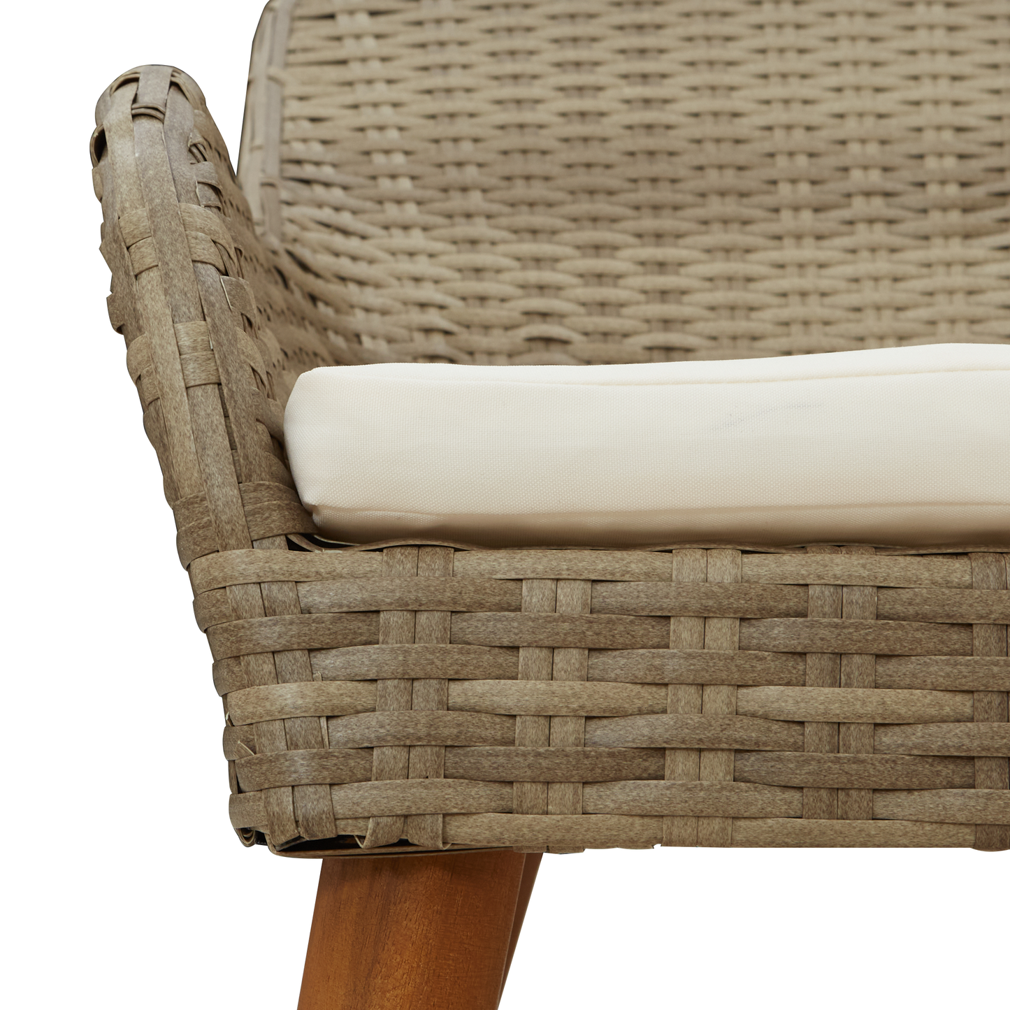 5 Piece Garden Dining Set Beige Poly Rattan