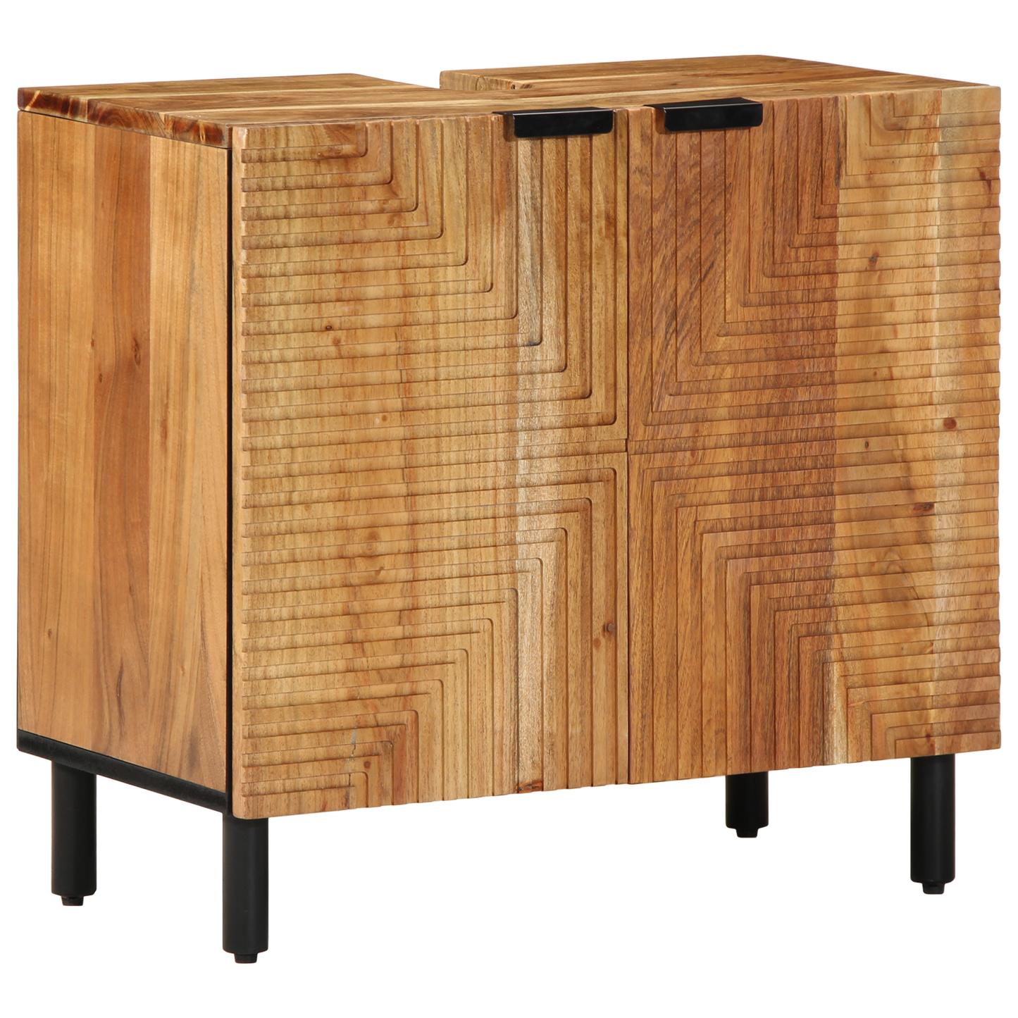 2 Piece Bathroom Furniture Set Brown Solid Wood Acacia