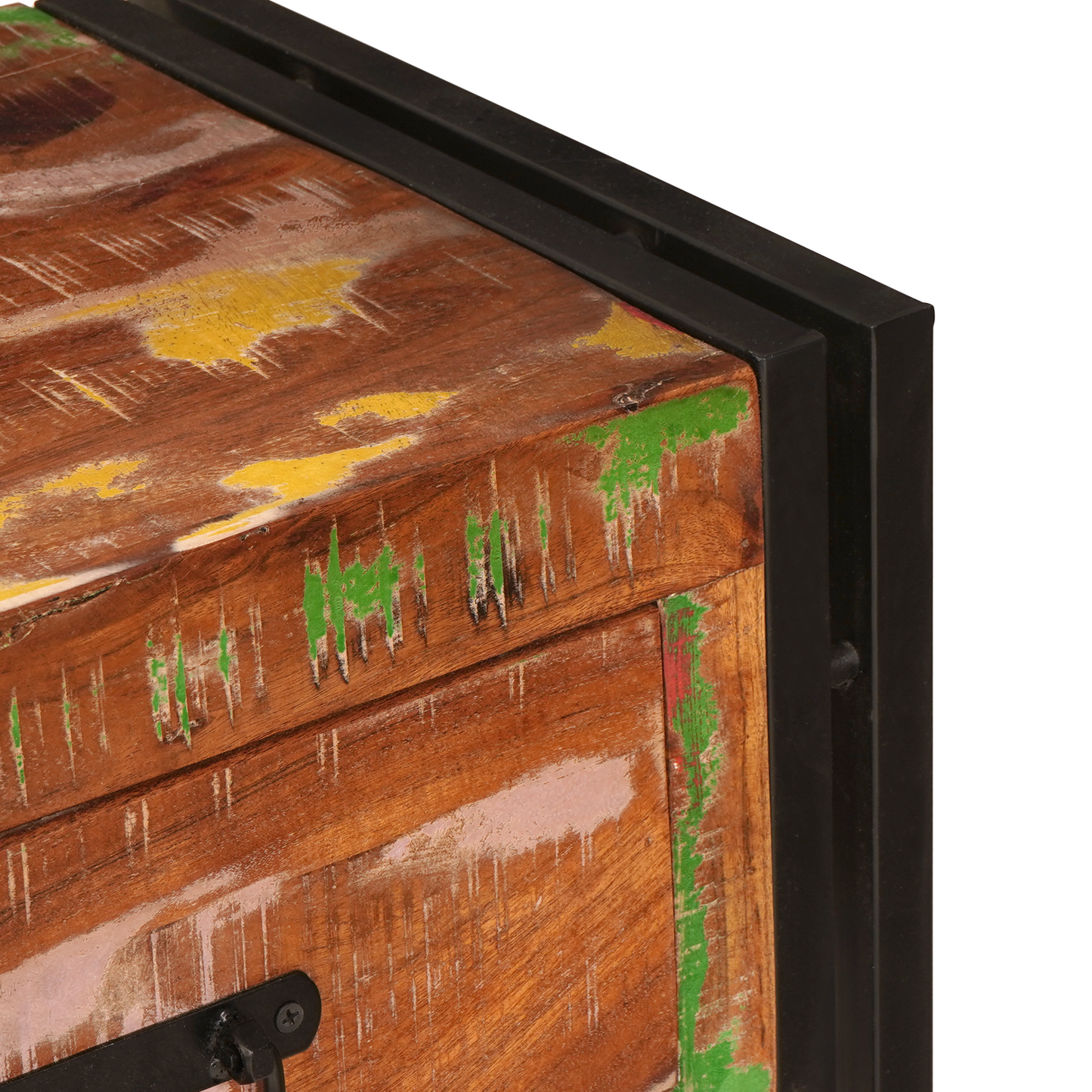 Console Tables Set of 2 with Drawers, Multicolour Solid Wood Reclaimed