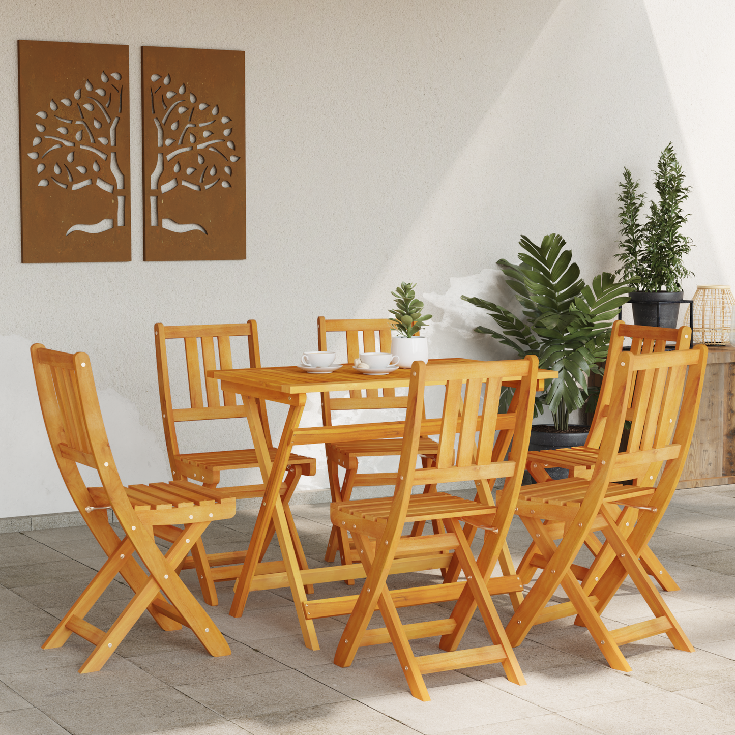 Folding Garden Chairs 6 pcs 36x46x86 cm Solid Wood Acacia