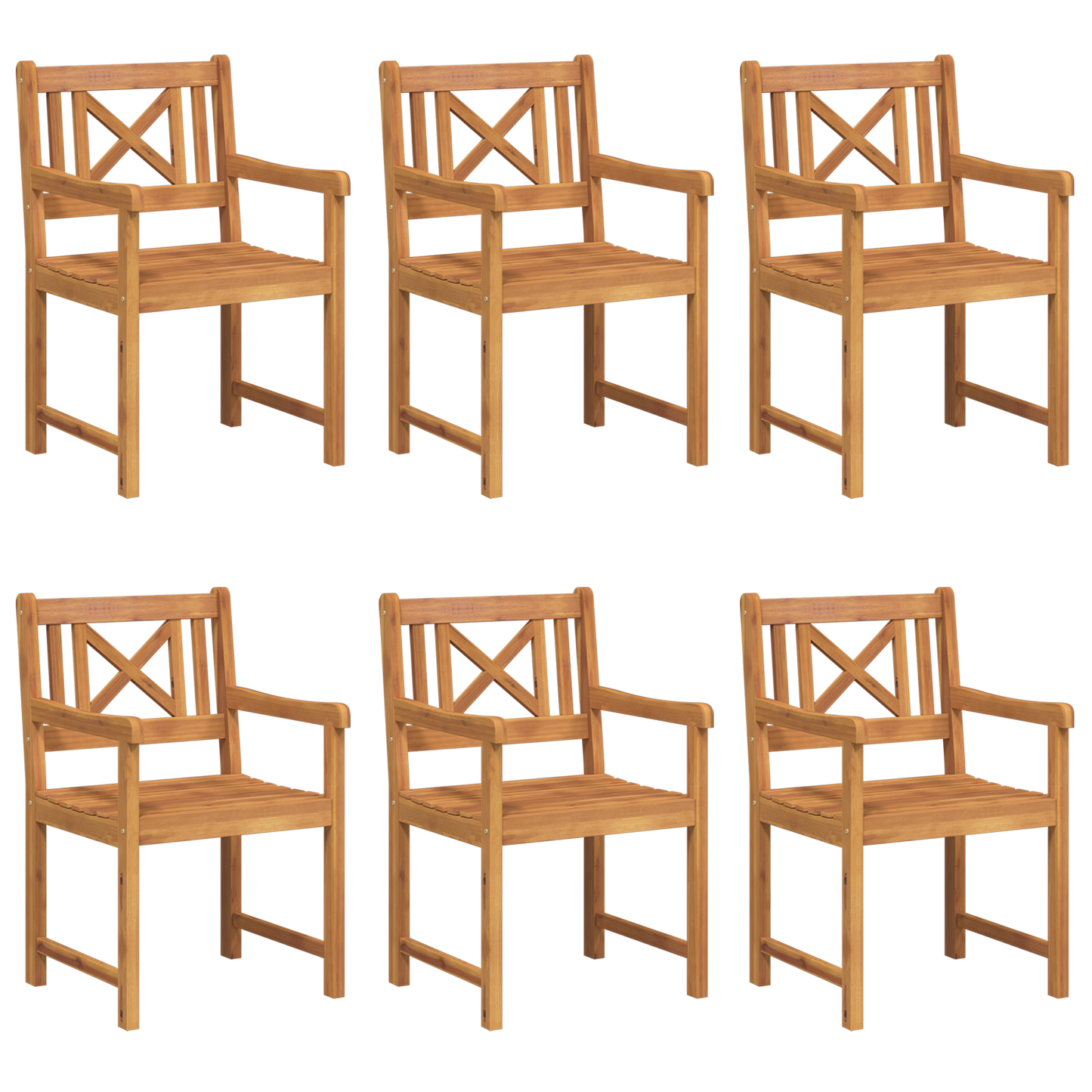 Garden Chairs 6 pcs 56x55.5x90 cm Solid Wood Acacia