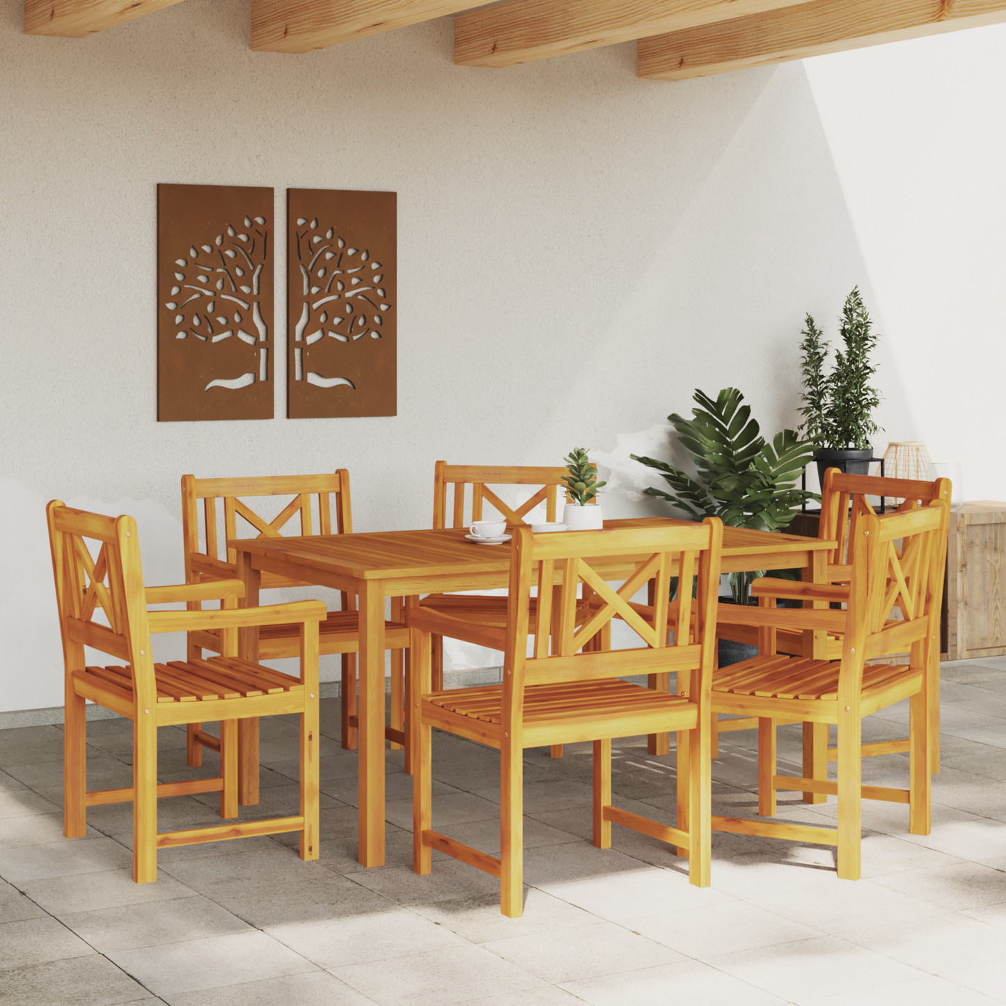 Garden Chairs 6 pcs 56x55.5x90 cm Solid Wood Acacia