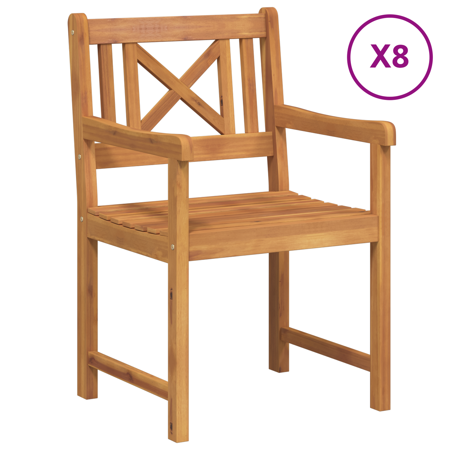 Garden Chairs 8 pcs 56x55.5x90 cm Solid Wood Acacia