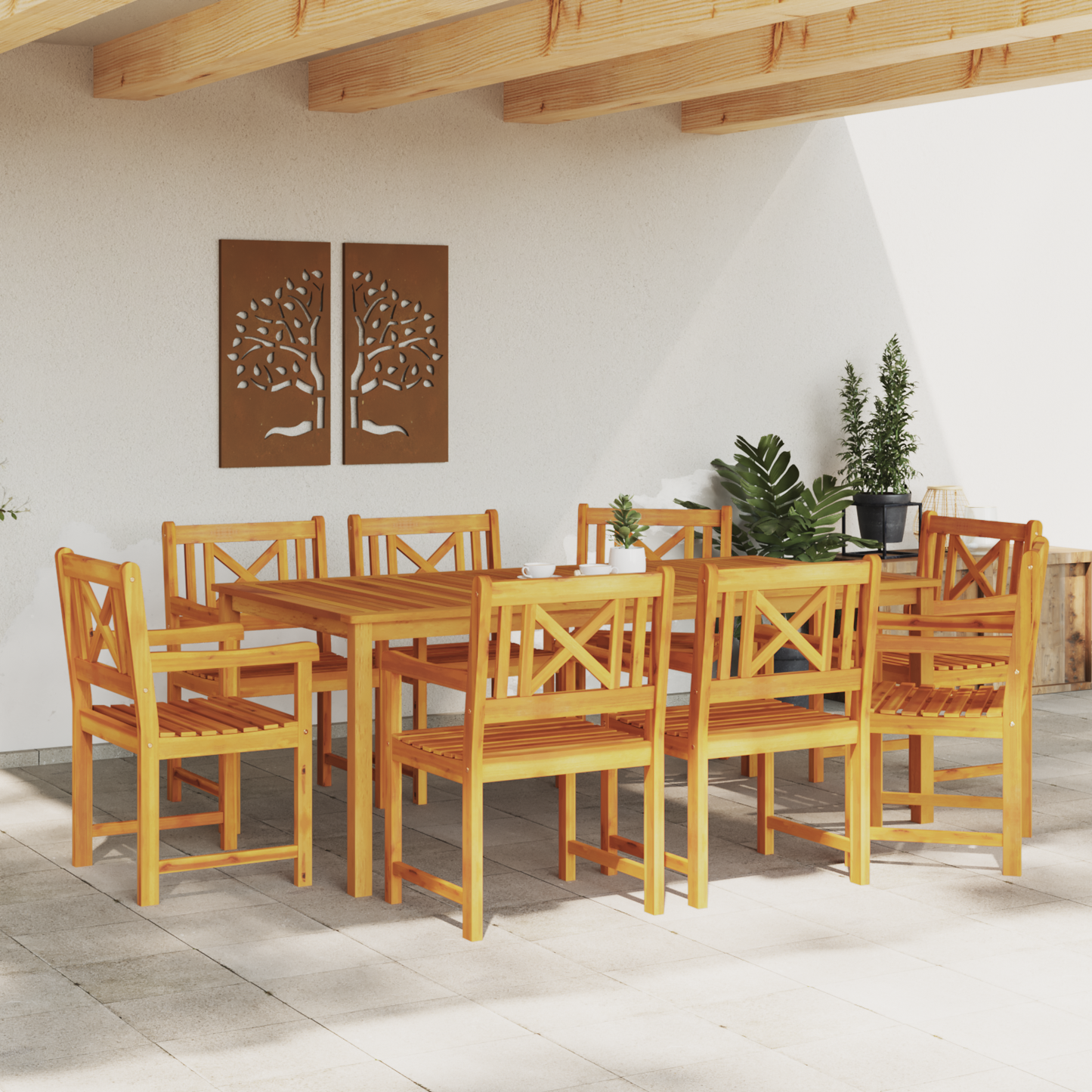 Garden Chairs 8 pcs 56x55.5x90 cm Solid Wood Acacia