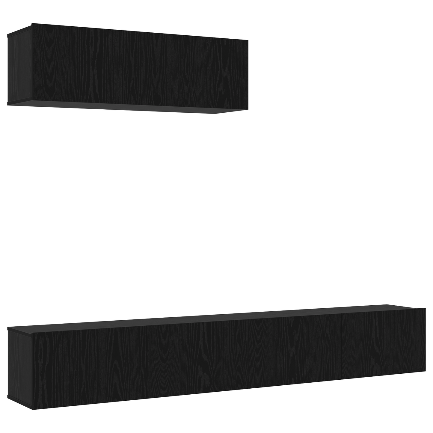 3 Piece TV Cabinet Set Wall-Mounted Black Oak Engineered Wood