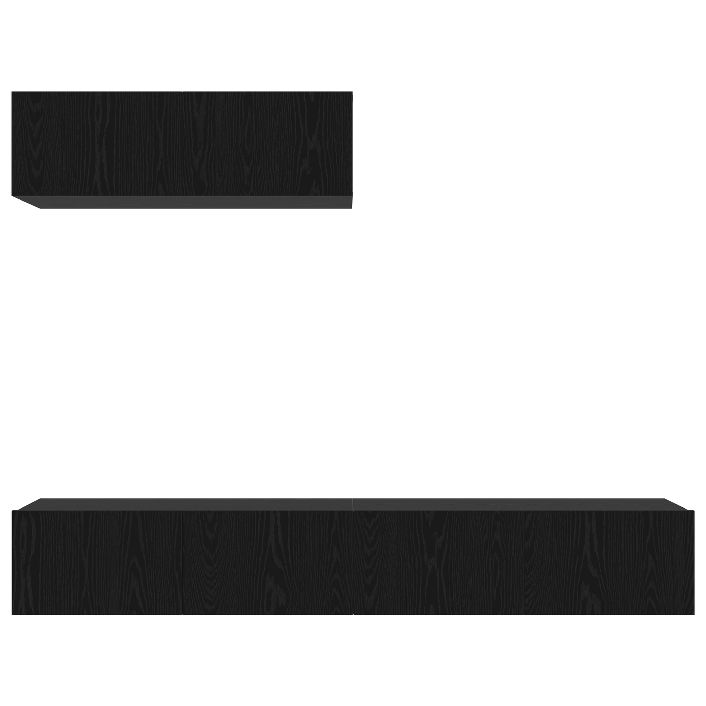 3 Piece TV Cabinet Set Wall-Mounted Black Oak Engineered Wood