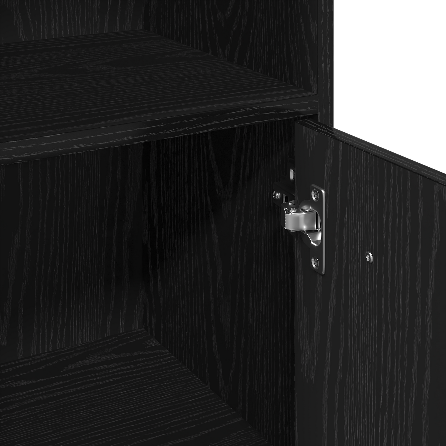 3 Piece Bathroom Furniture Set Black Oak Engineered Wood