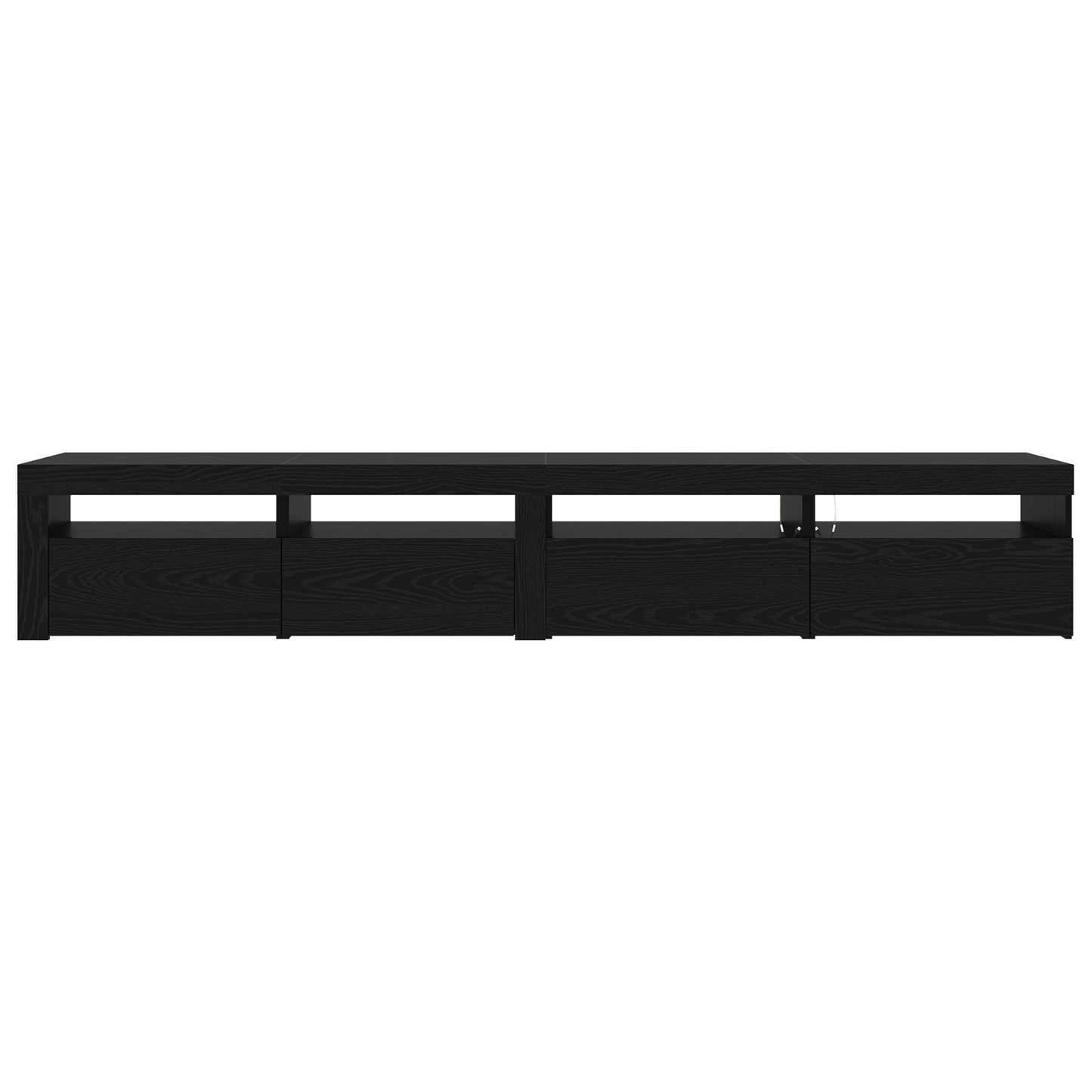 3 Piece TV Cabinet Set with LED Lights Black Oak Engineered Wood