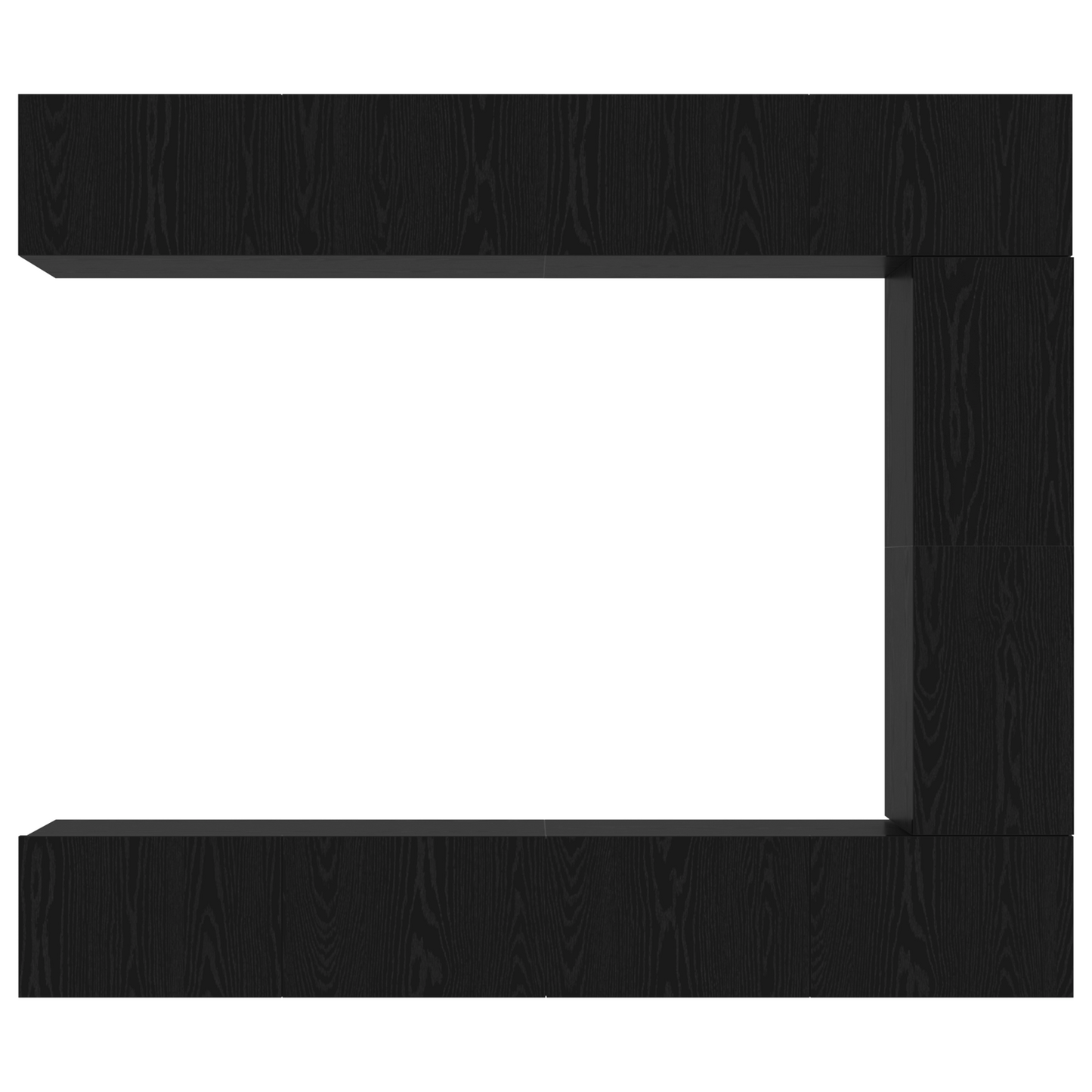 5 Piece TV Cabinet Set Wall-mounted Black Oak Engineered Wood