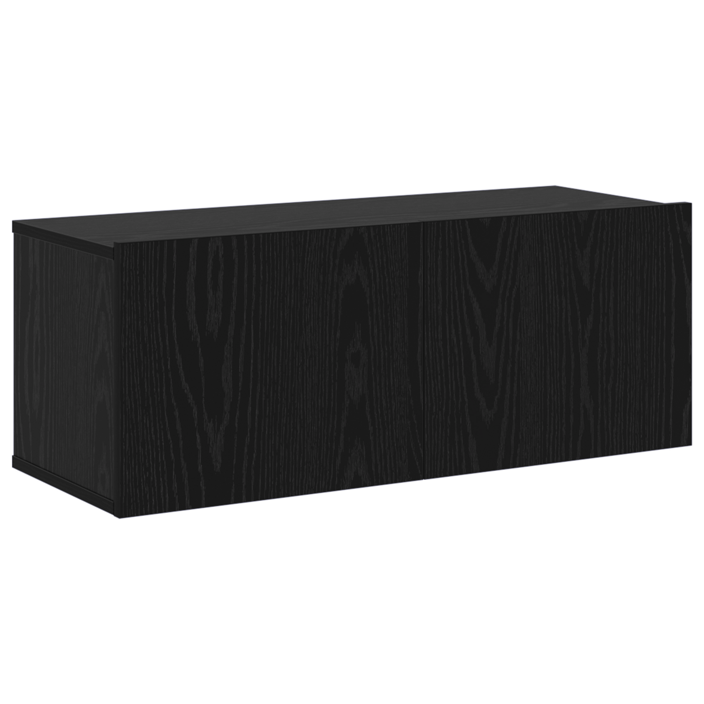 3 Piece TV Cabinet Set Wall-mounted Black Oak Engineered Wood