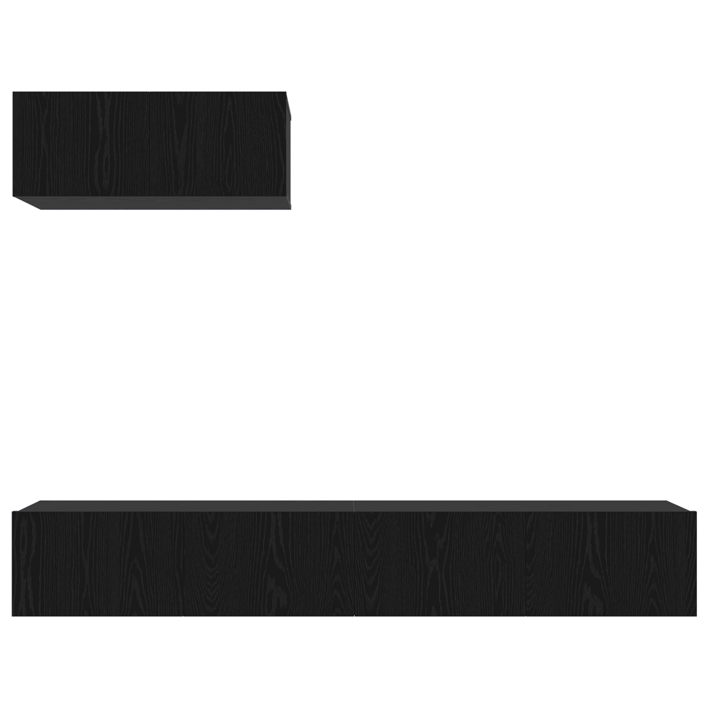 3 Piece TV Cabinet Set Wall-mounted Black Oak Engineered Wood