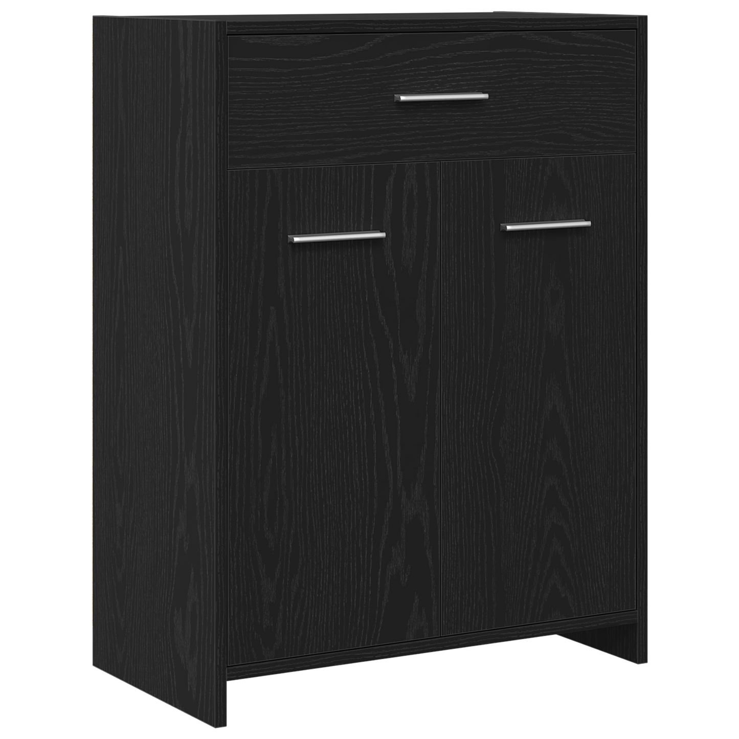 4 Piece Bathroom Furniture Set Black Oak Engineered Wood