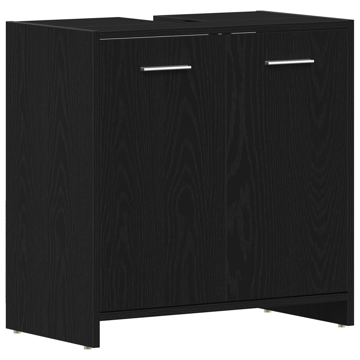 4 Piece Bathroom Furniture Set Black Oak Engineered Wood