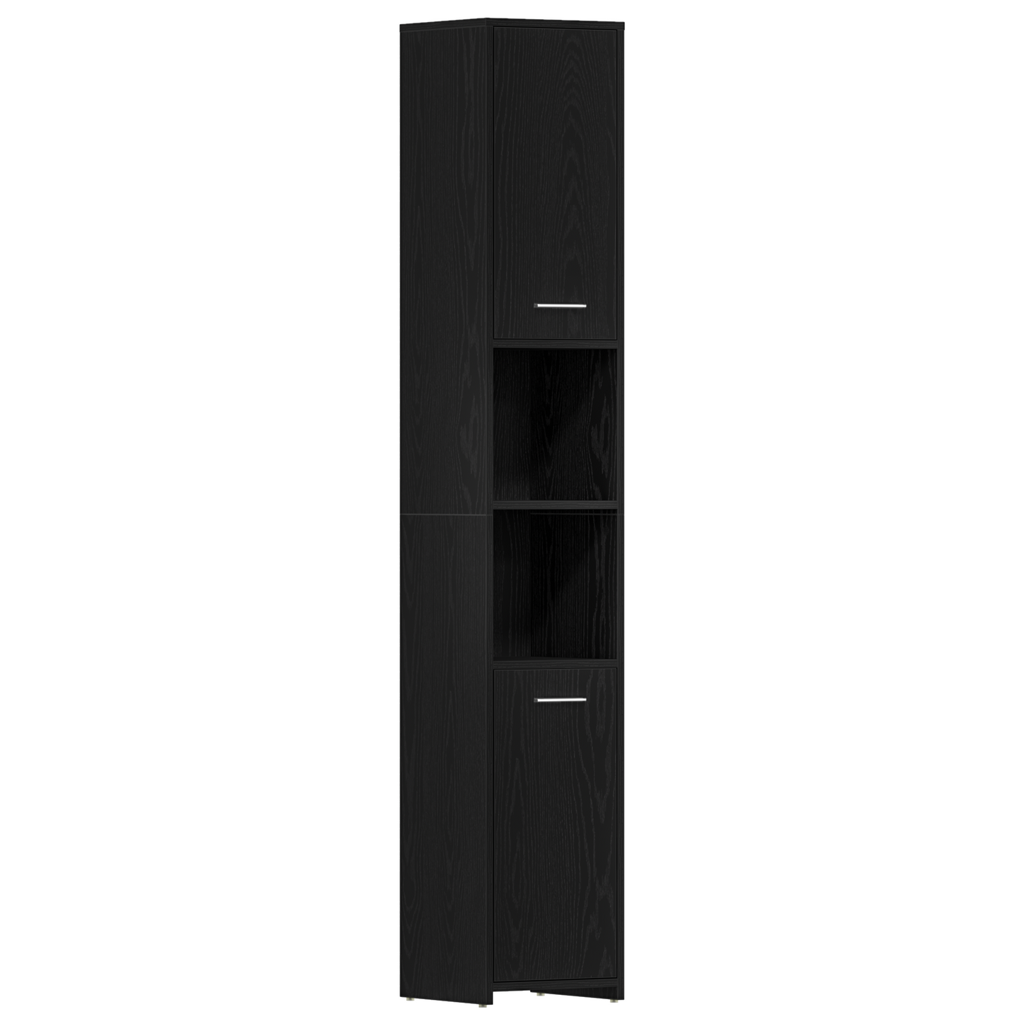 4 Piece Bathroom Furniture Set Black Oak Engineered Wood
