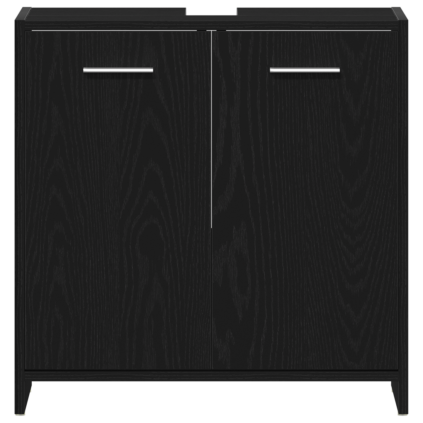 4 Piece Bathroom Furniture Set Black Oak Engineered Wood