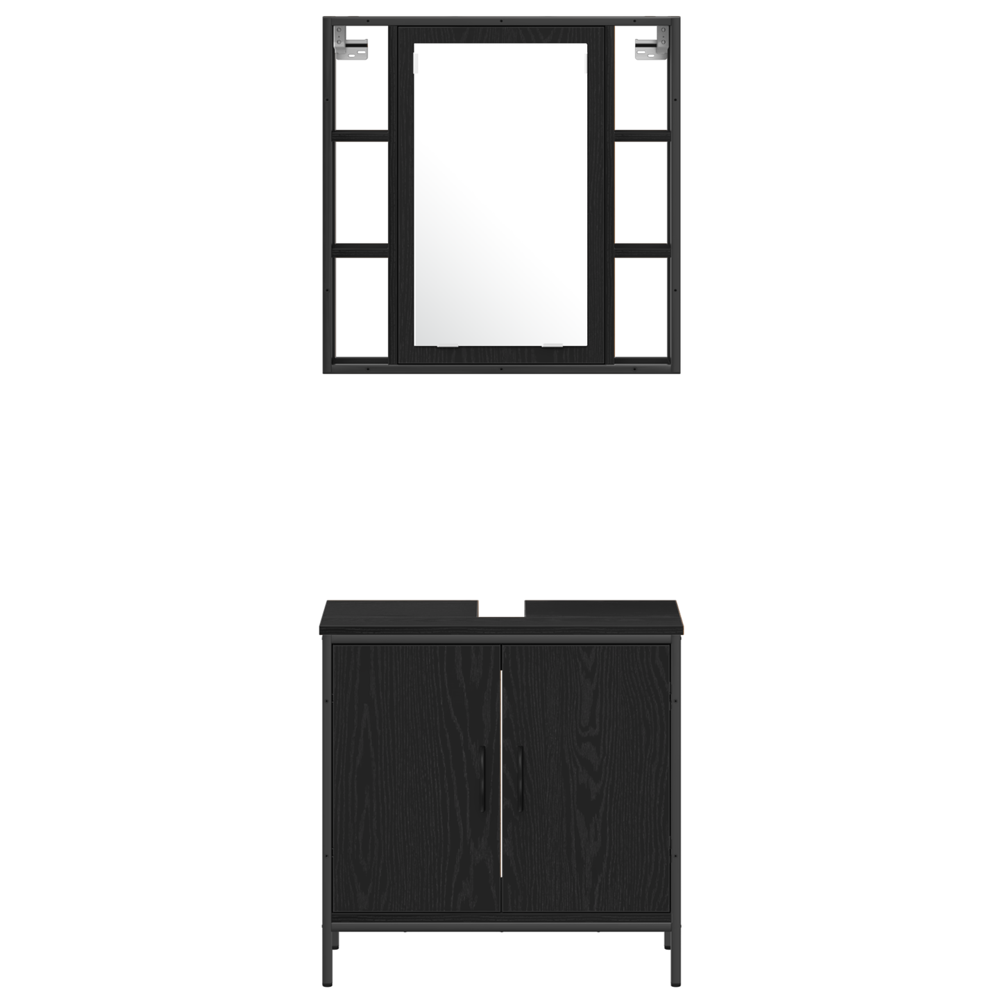 Bathroom Sink Cabinet Black Oak 60x30x60 cm Engineered Wood