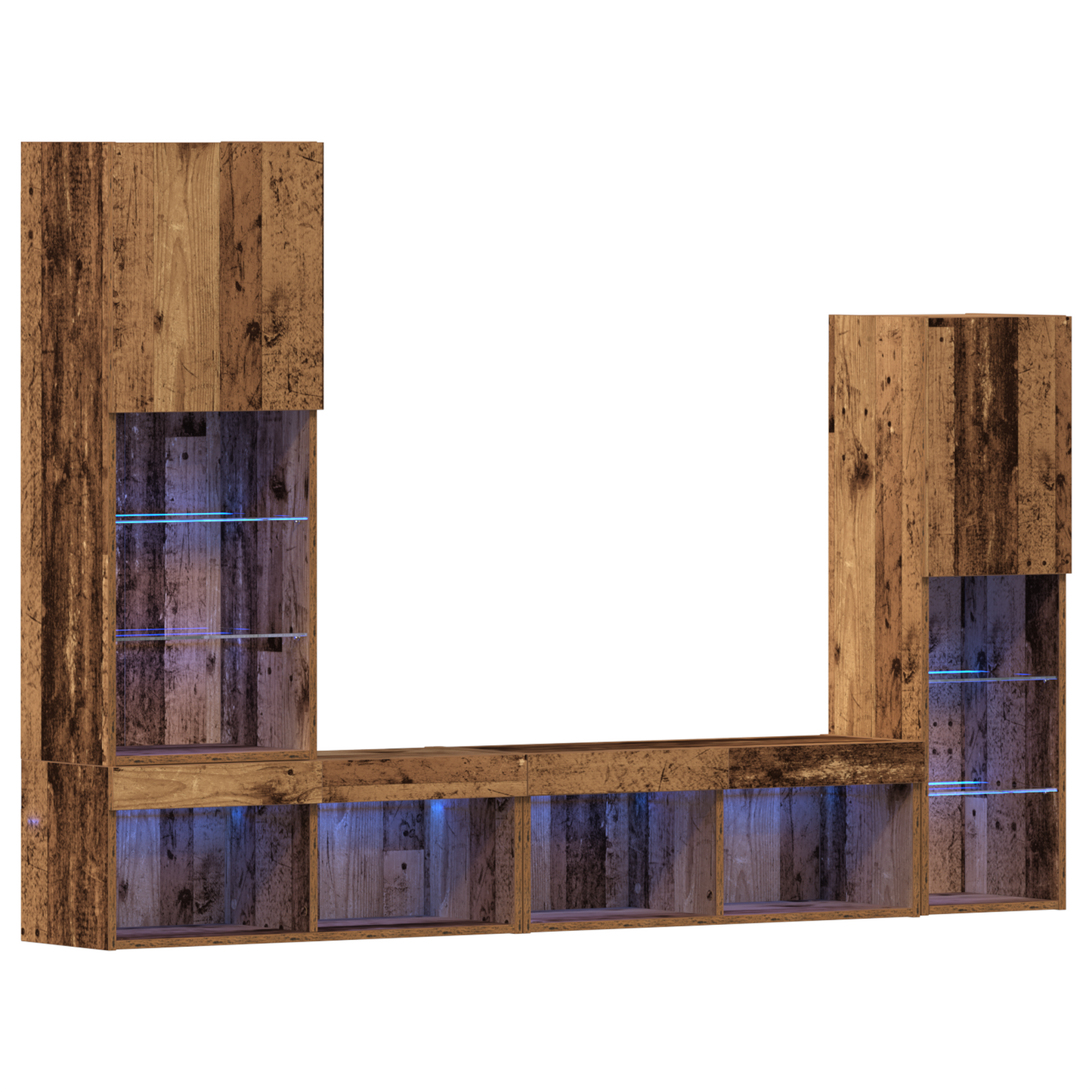 TV Cabinet with LED Lights Old Wood 40.5x30x102 cm