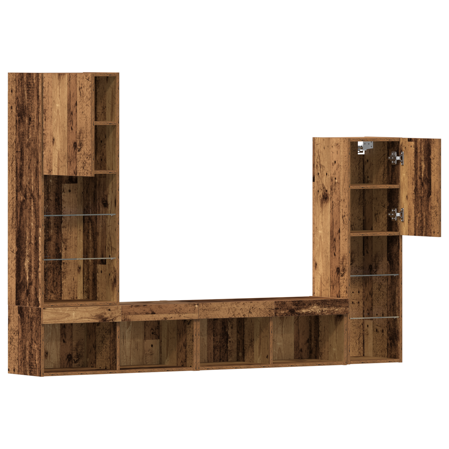 TV Cabinet with LED Lights Old Wood 40.5x30x102 cm