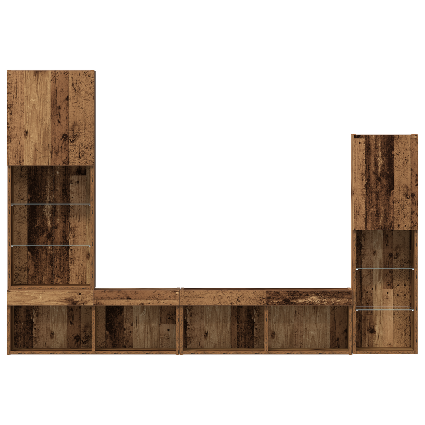 TV Cabinet with LED Lights Old Wood 40.5x30x102 cm