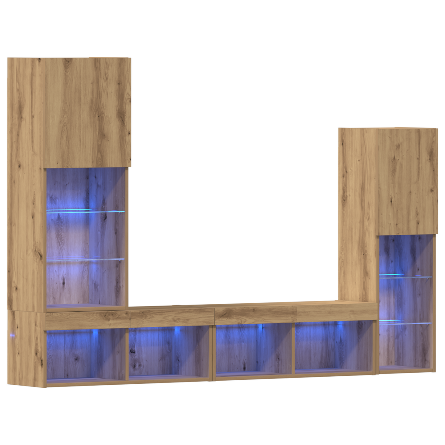TV Cabinet with LED Lights Artisan Oak 40.5x30x102 cm