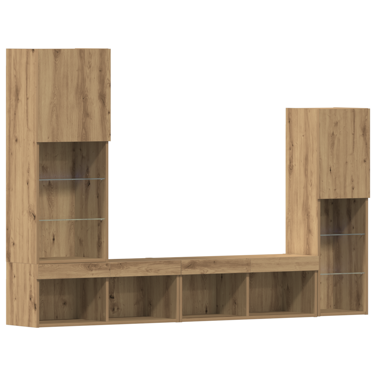 TV Cabinet with LED Lights Artisan Oak 40.5x30x102 cm