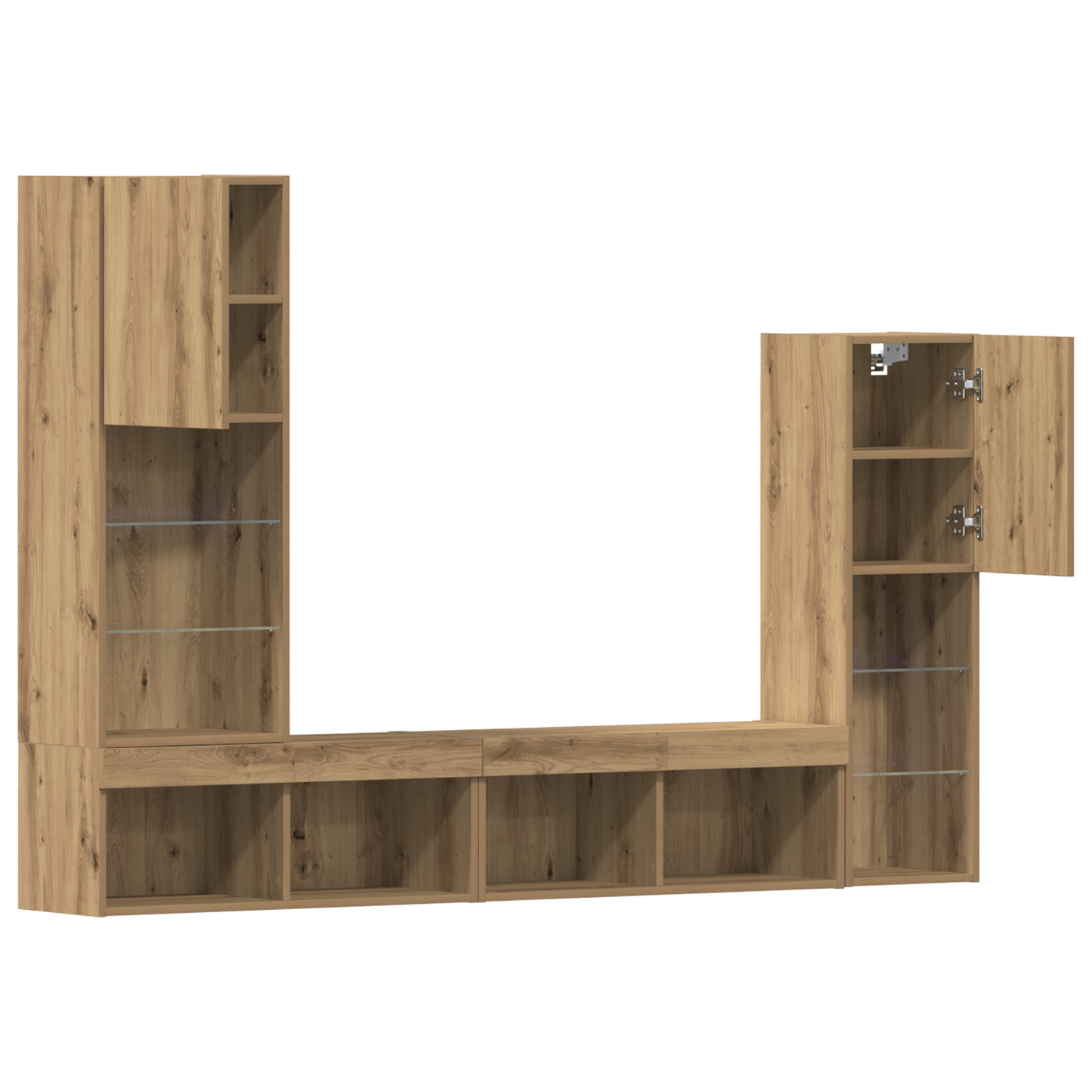 TV Cabinet with LED Lights Artisan Oak 40.5x30x102 cm