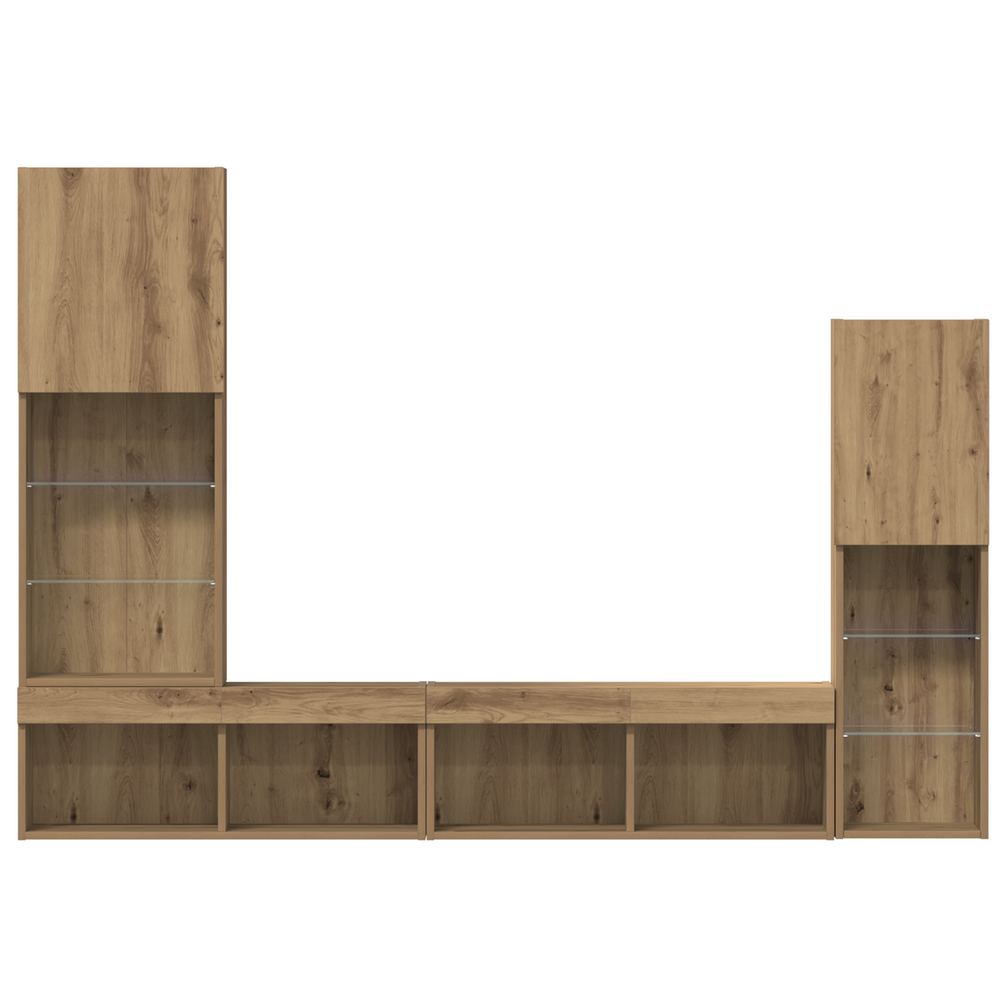 TV Cabinet with LED Lights Artisan Oak 40.5x30x102 cm