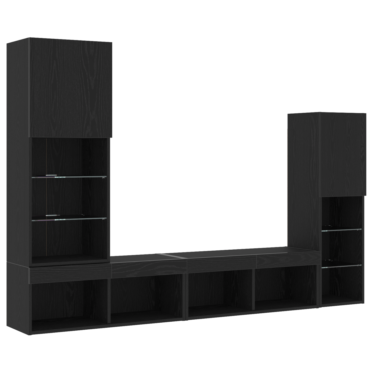 LED TV Cabinet Black Oak 30.5x30x102 cm Engineered Wood