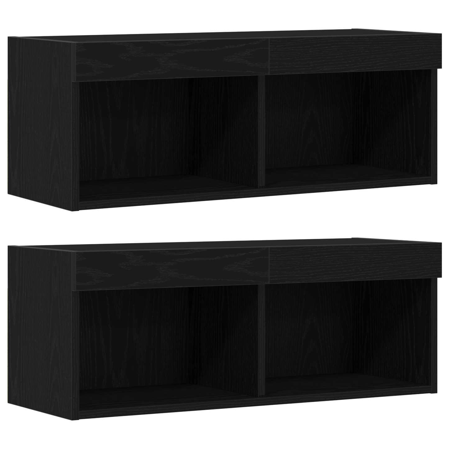 LED TV Cabinet Black Oak 30.5x30x102 cm Engineered Wood