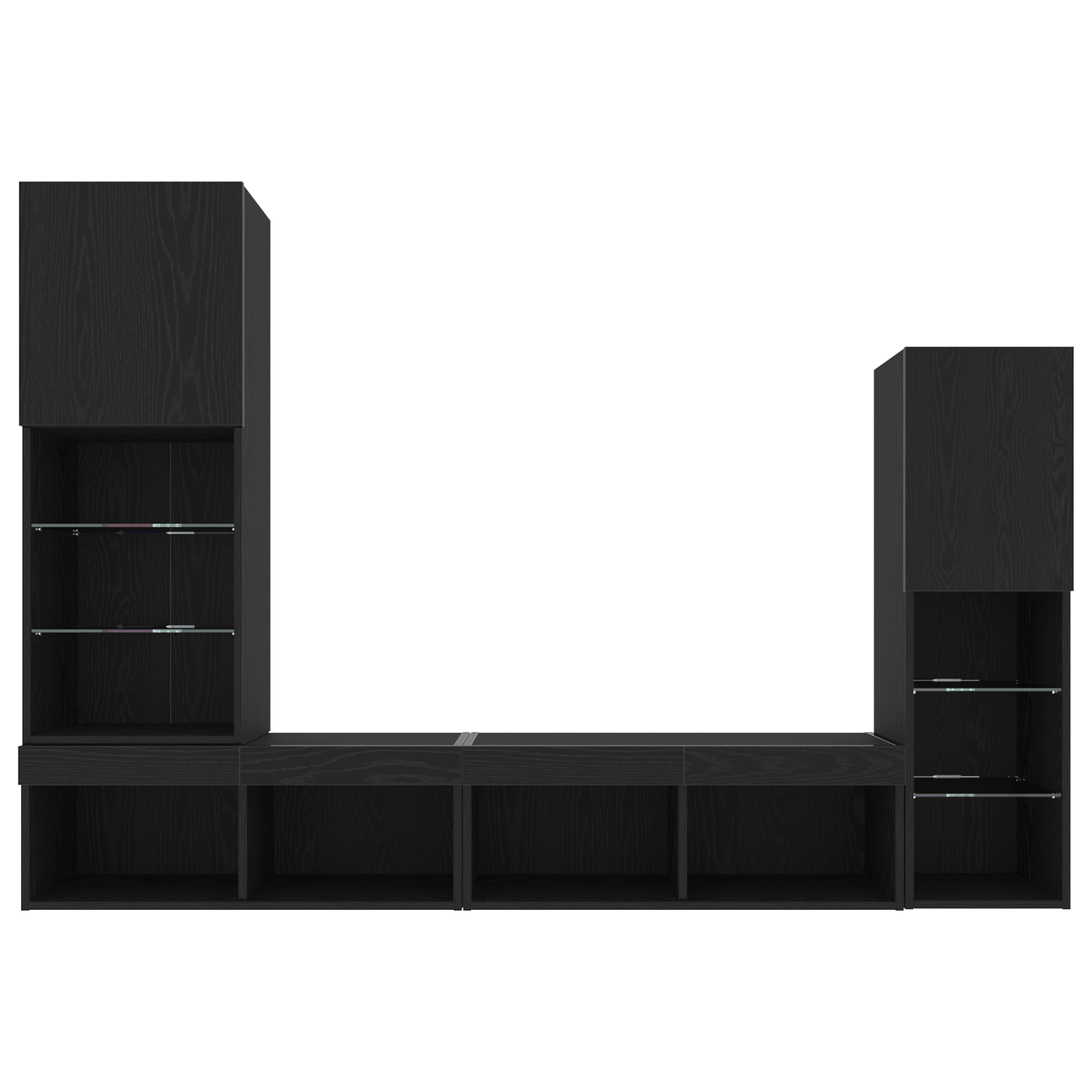 LED TV Cabinet Black Oak 30.5x30x102 cm Engineered Wood