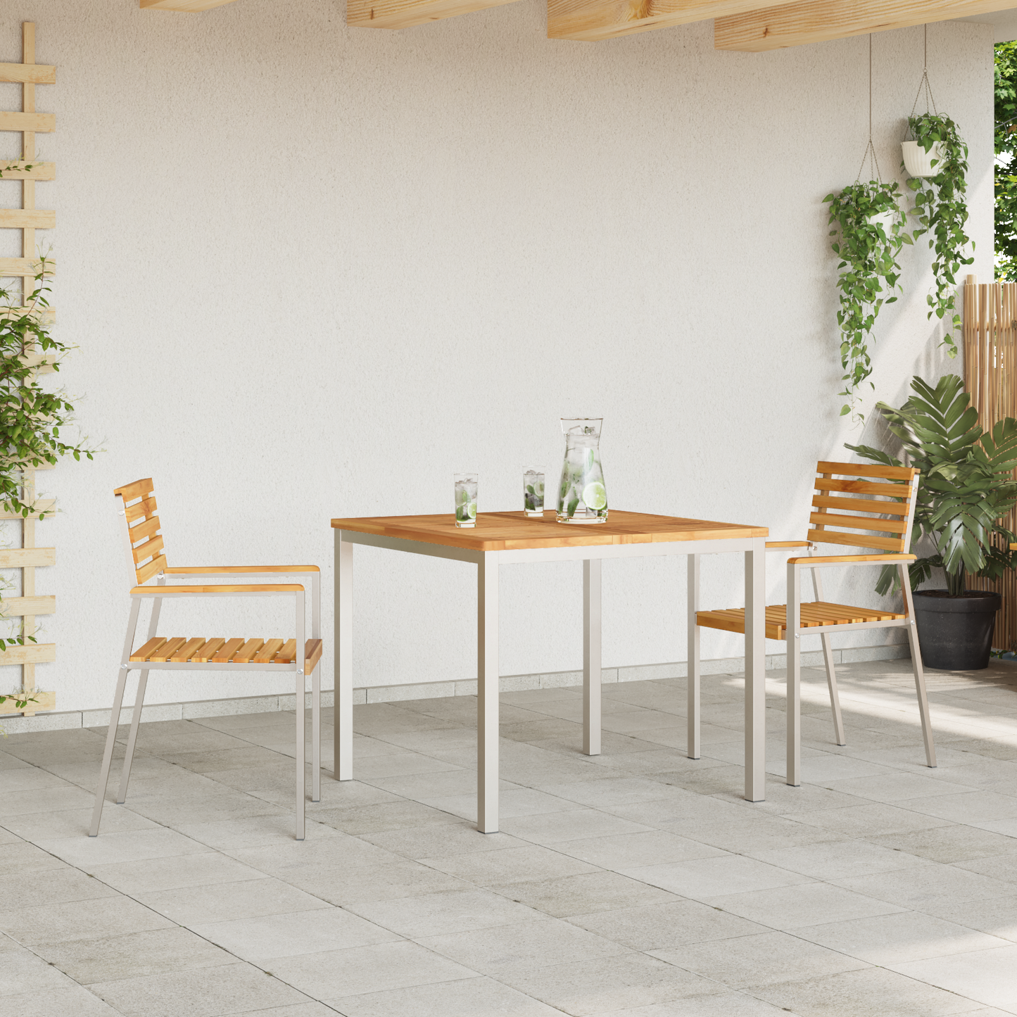 3 Piece Garden Dining Set Solid Wood Teak