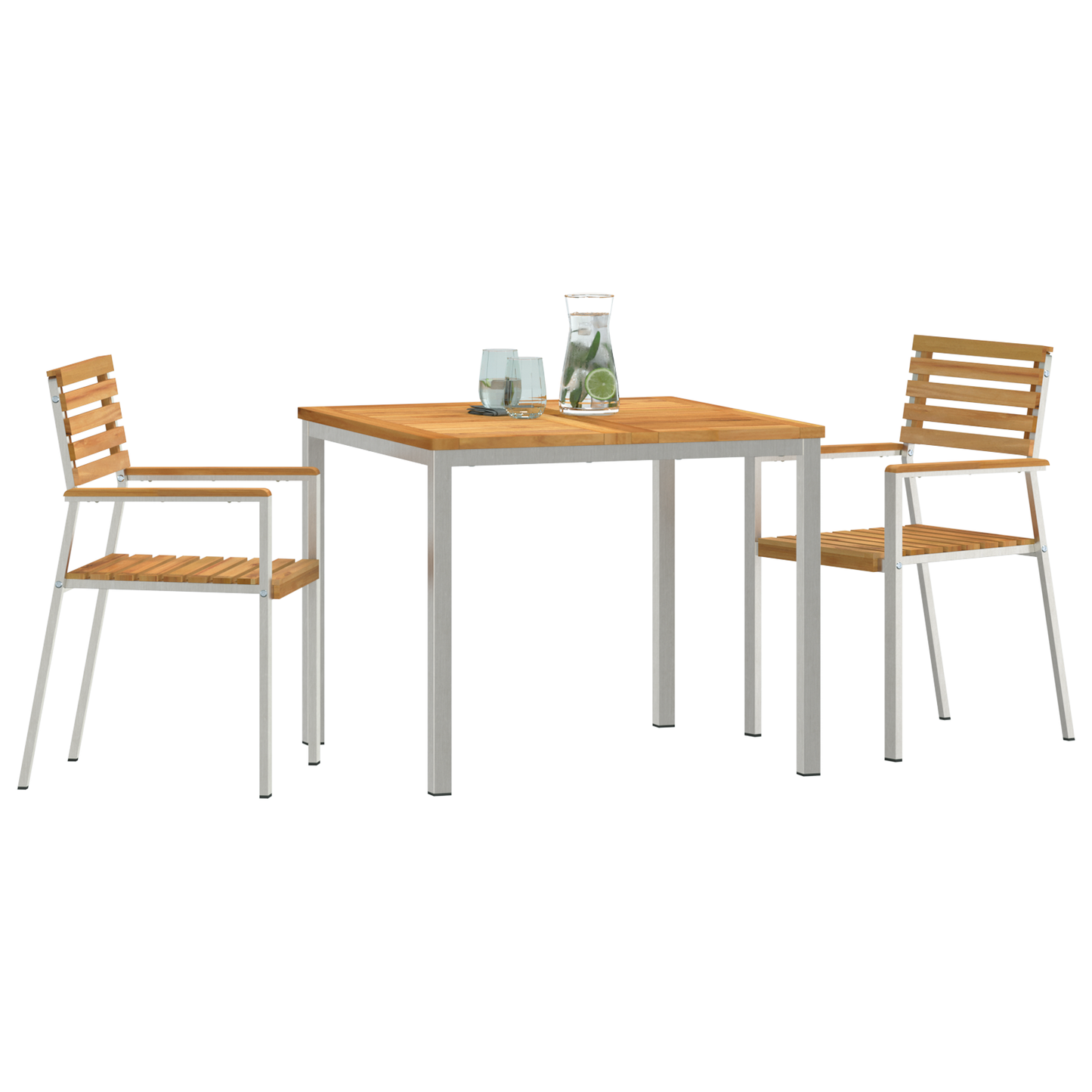 3 Piece Garden Dining Set Solid Wood Teak