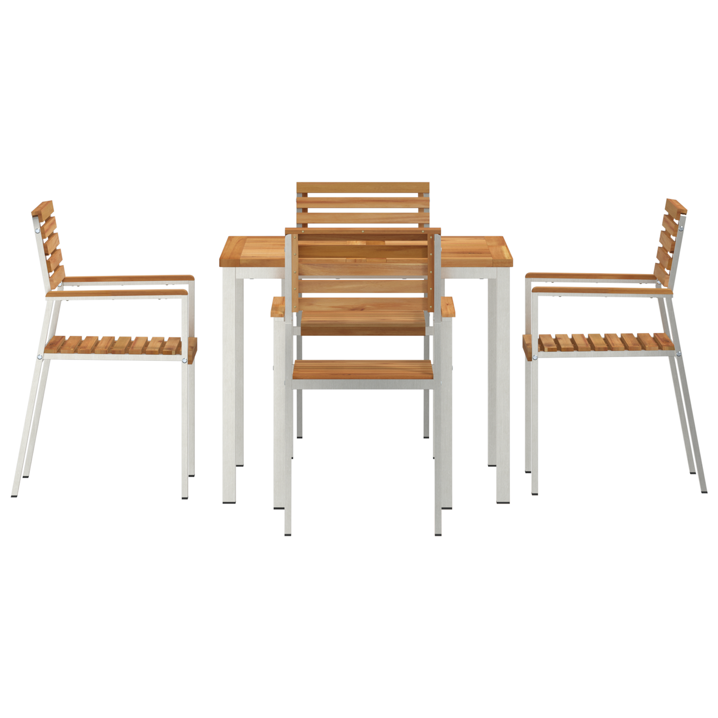 5 Piece Garden Dining Set Solid Wood Teak