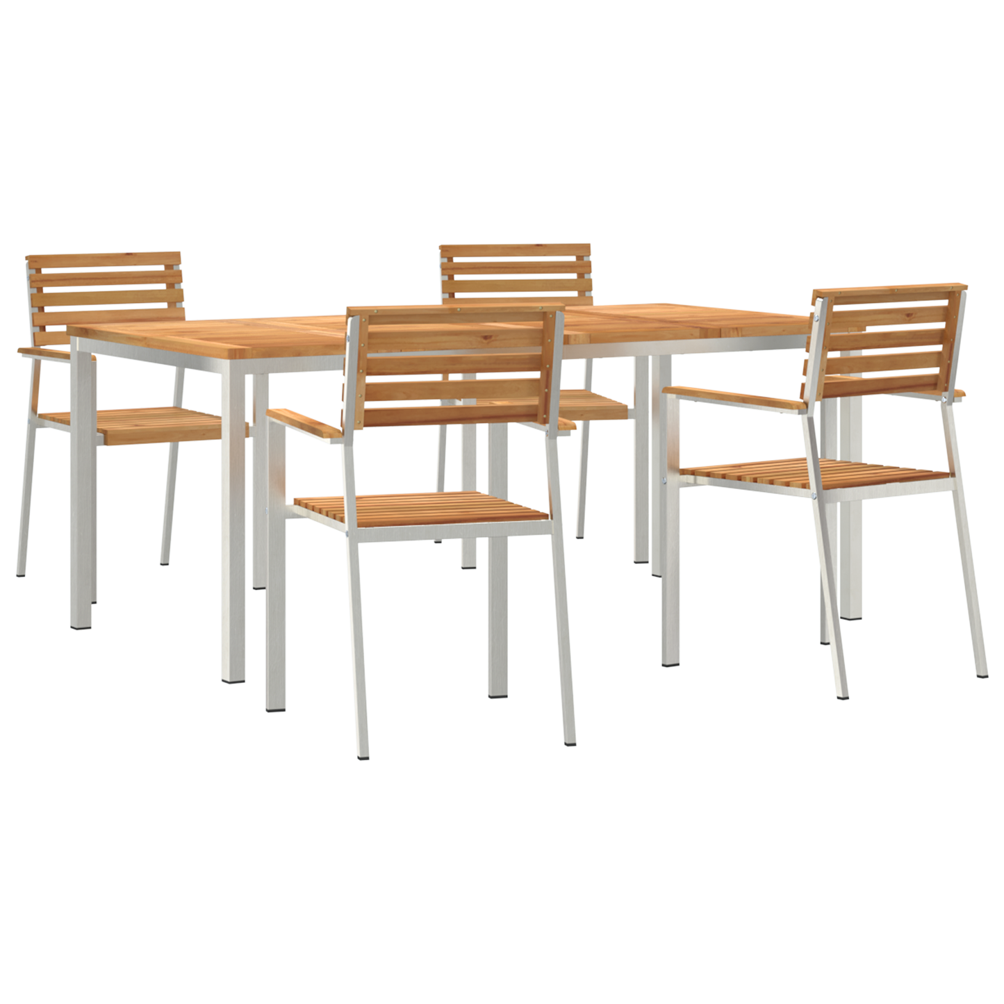 5 Piece Garden Dining Set Solid Wood Teak