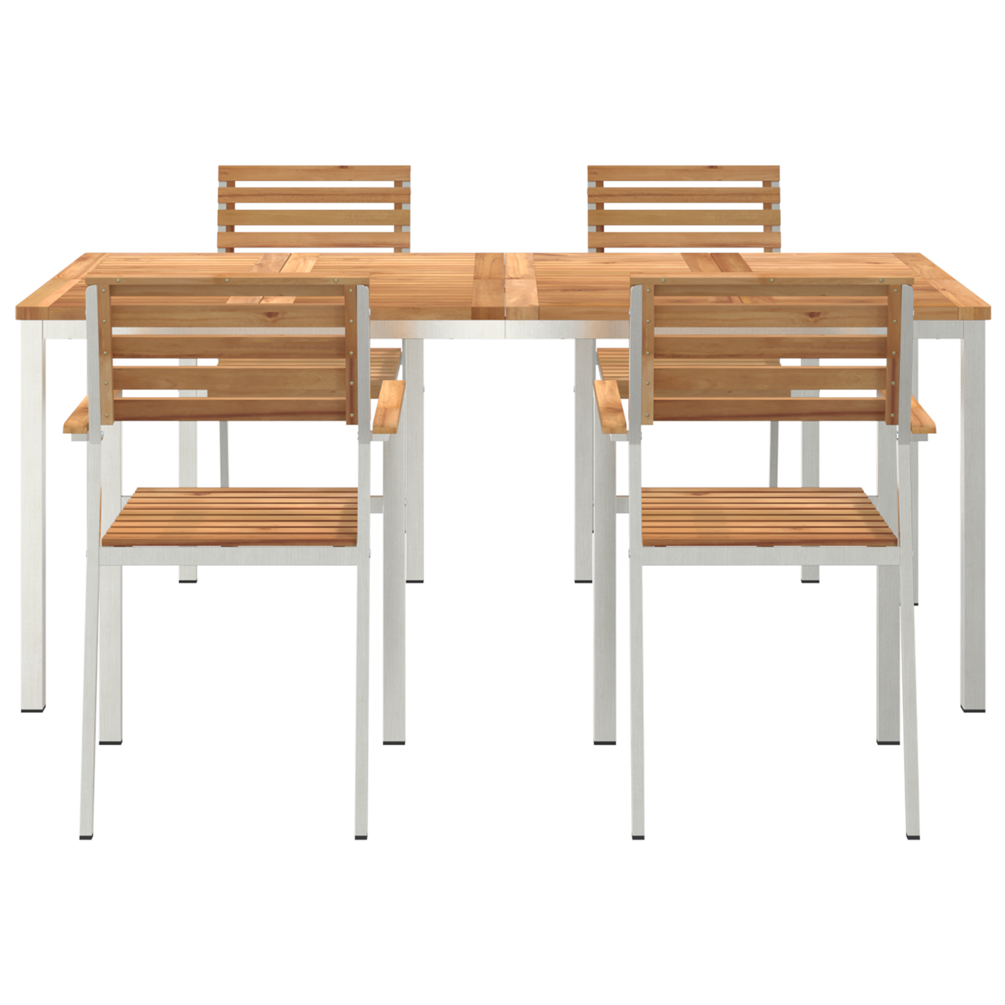 5 Piece Garden Dining Set Solid Wood Teak
