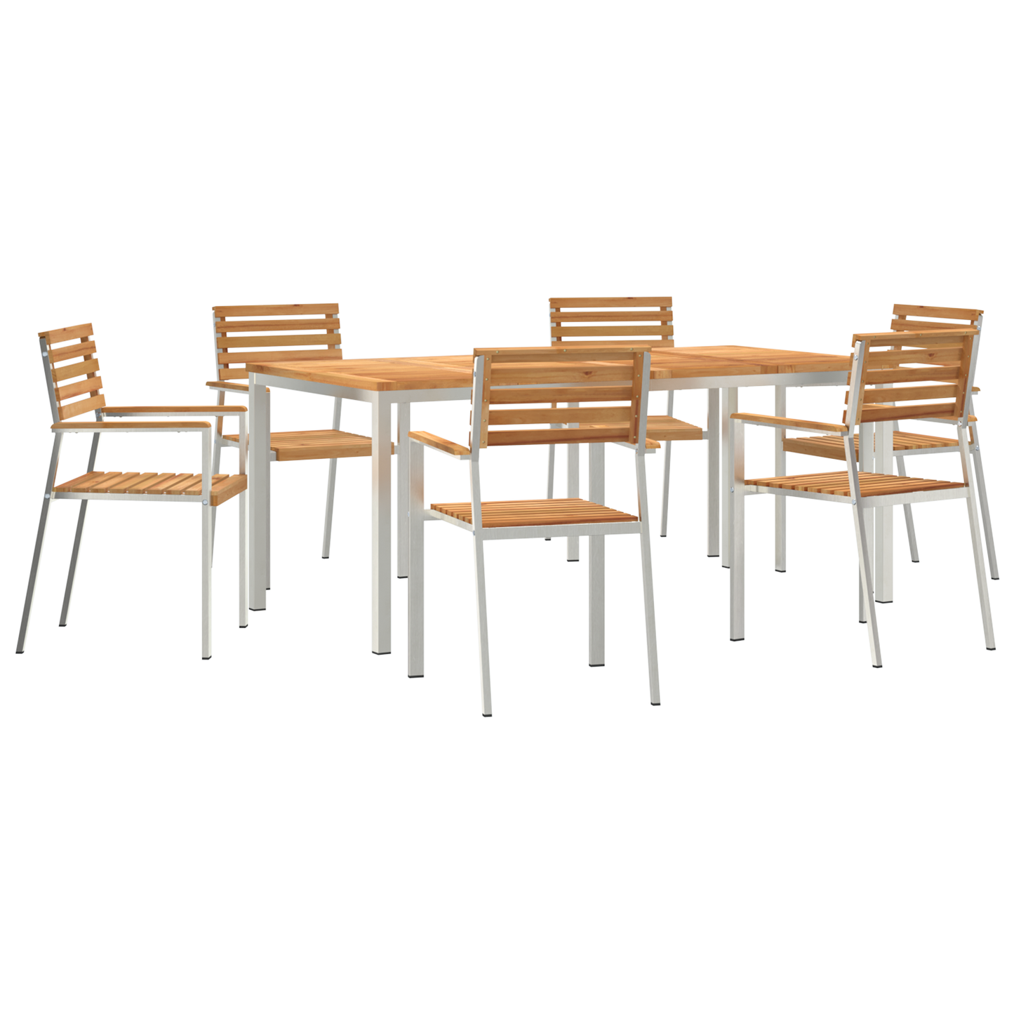 7 Piece Garden Dining Set Solid Wood Teak