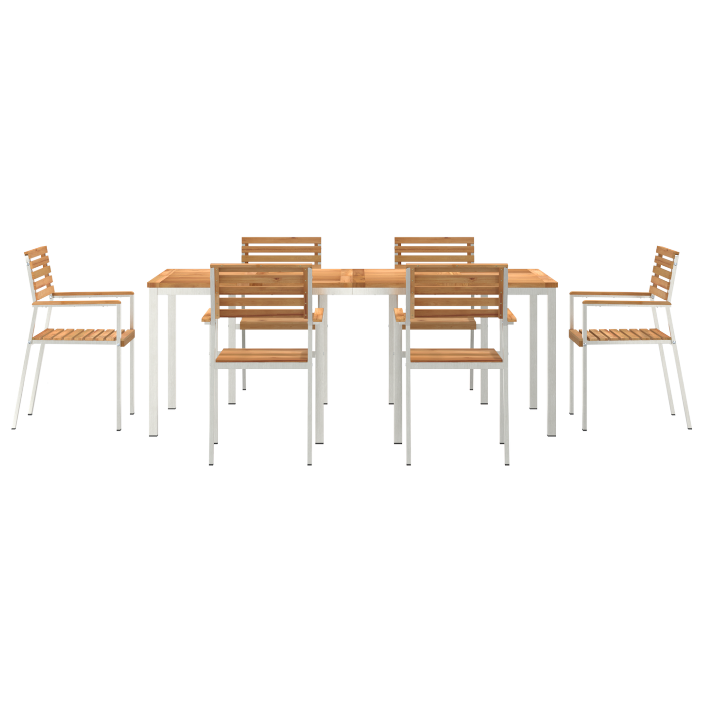 7 Piece Garden Dining Set Solid Wood Teak