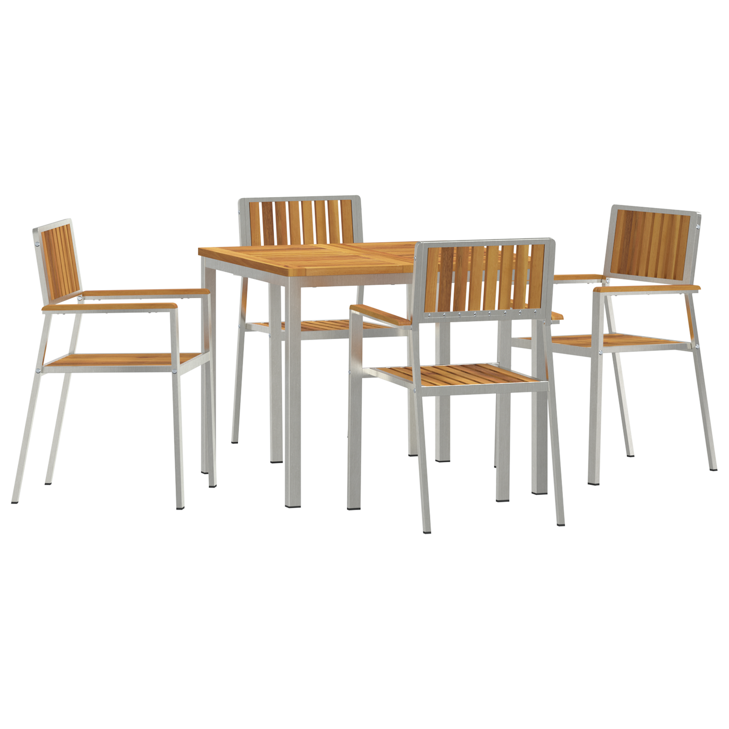 5 Piece Garden Dining Set Solid Wood Acacia