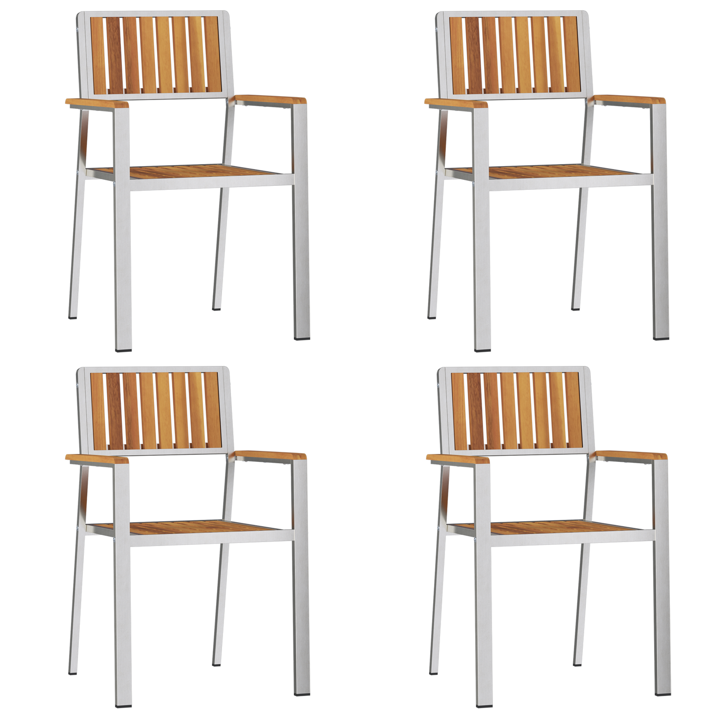 5 Piece Garden Dining Set Solid Wood Acacia