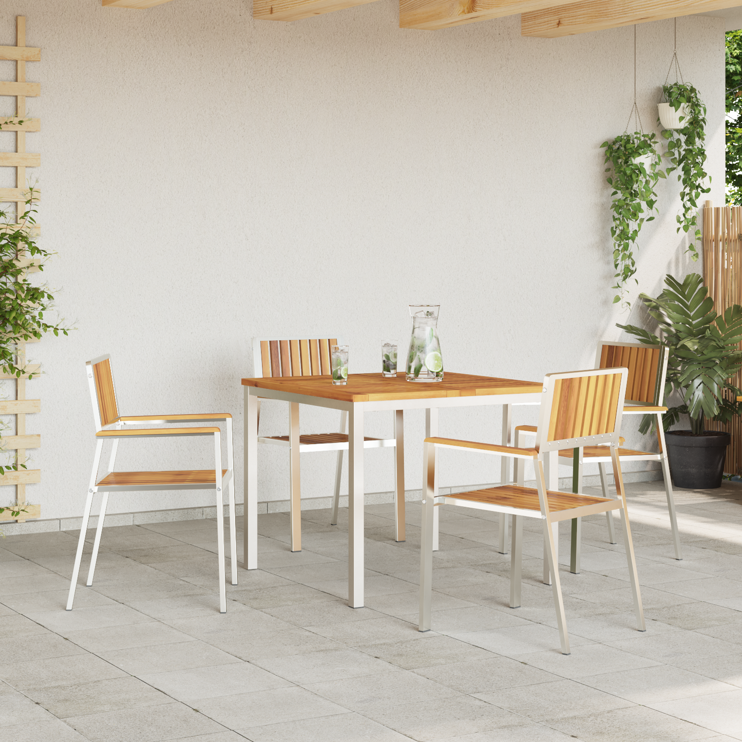 5 Piece Garden Dining Set Solid Wood Acacia