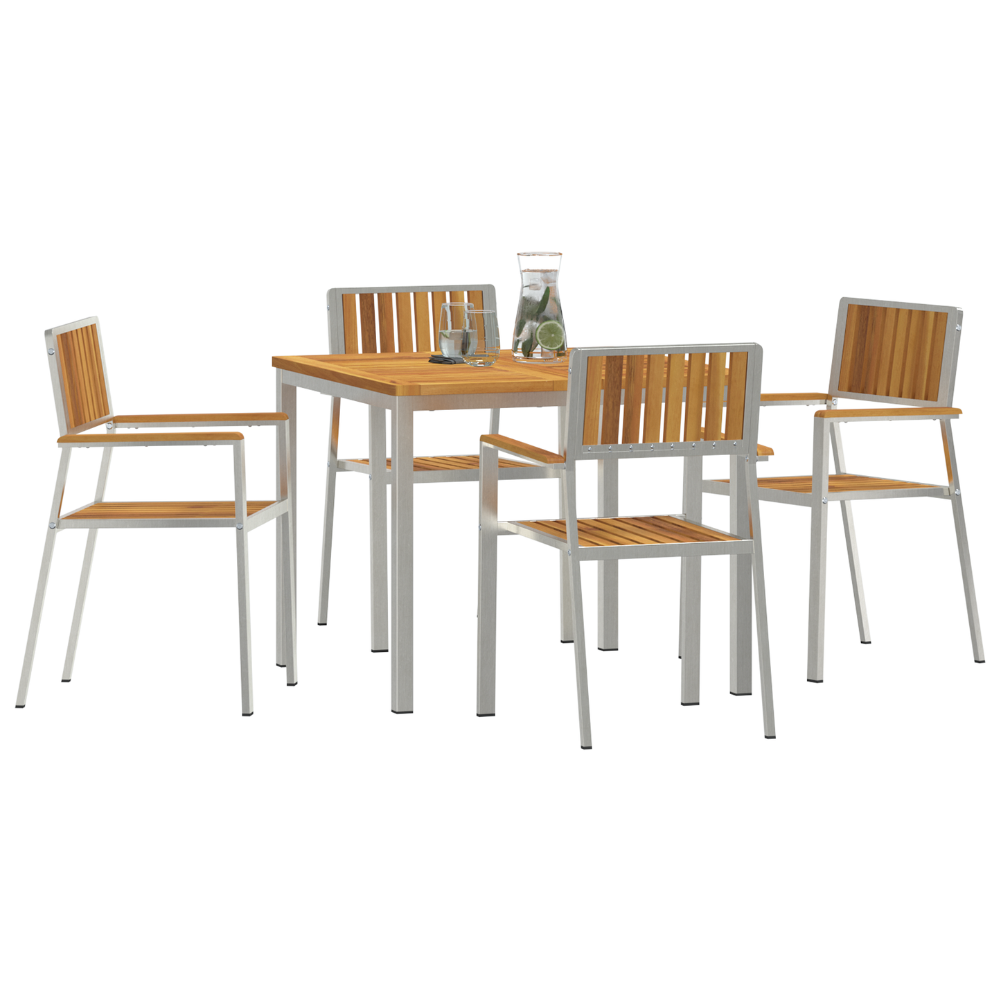 5 Piece Garden Dining Set Solid Wood Acacia