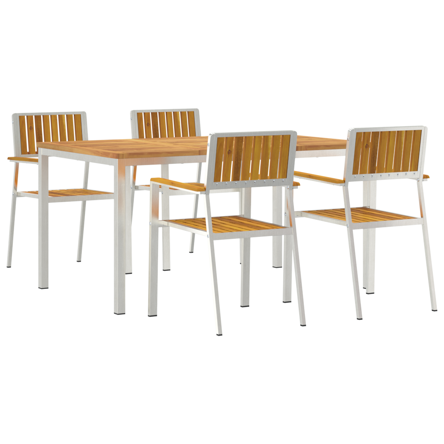 5 Piece Garden Dining Set Solid Wood Acacia