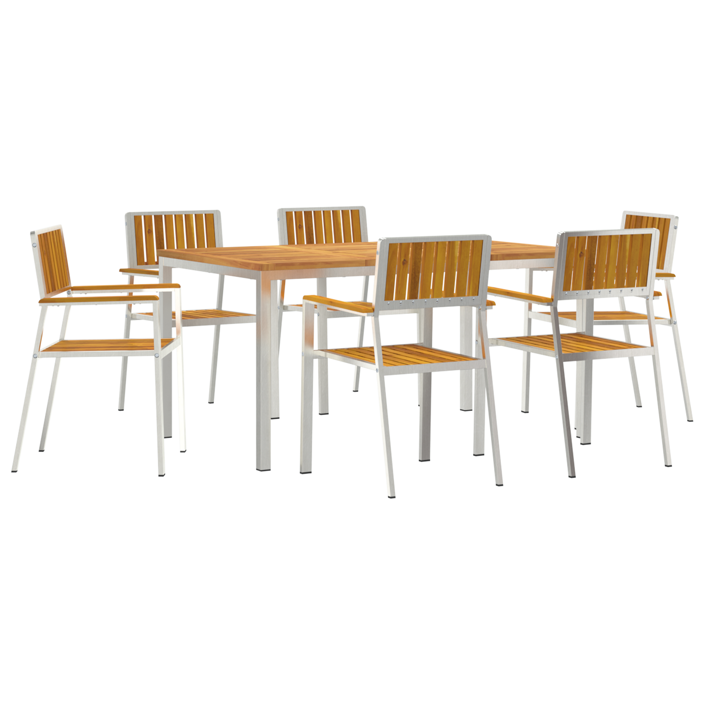 7 Piece Garden Dining Set Solid Wood Acacia