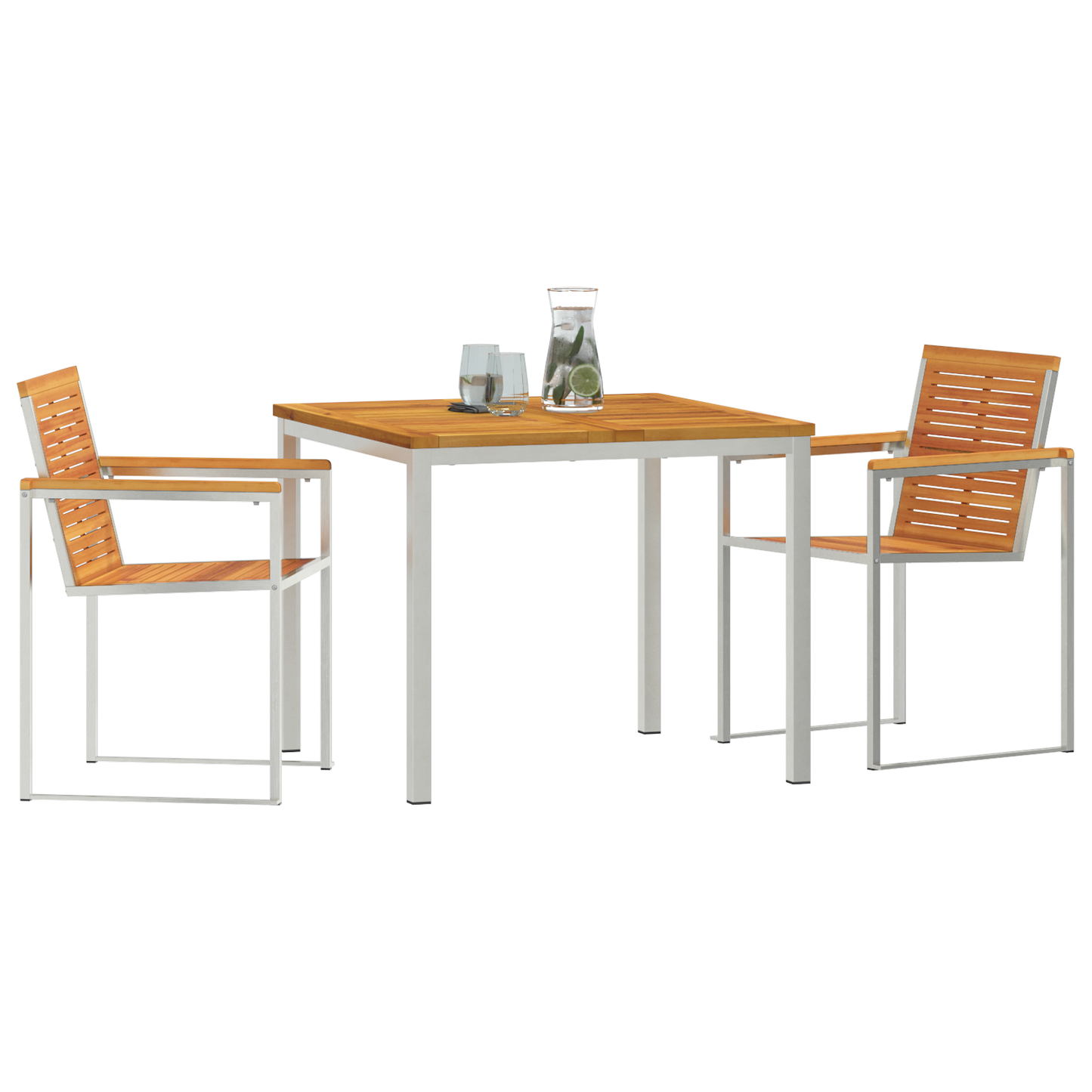3 Piece Garden Dining Set Solid Wood Acacia