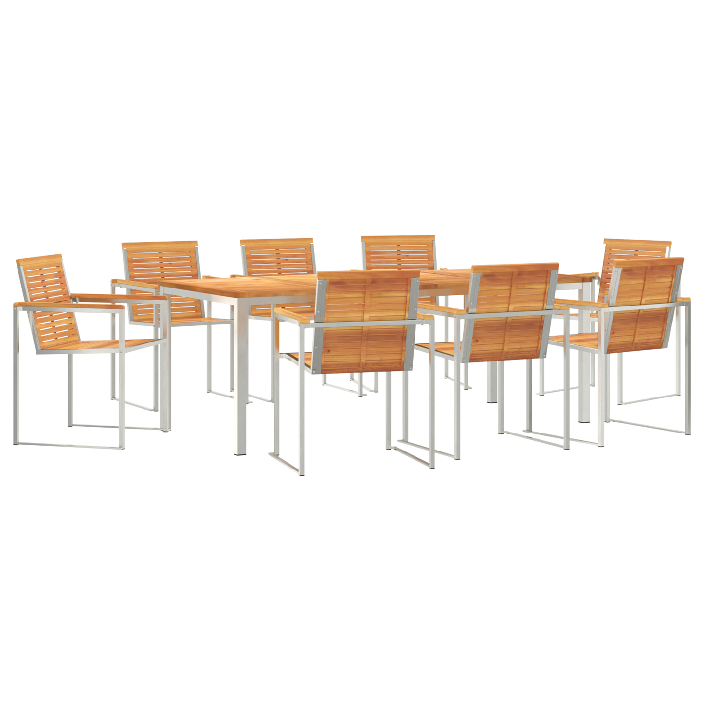 9 Piece Garden Dining Set Solid Wood Acacia
