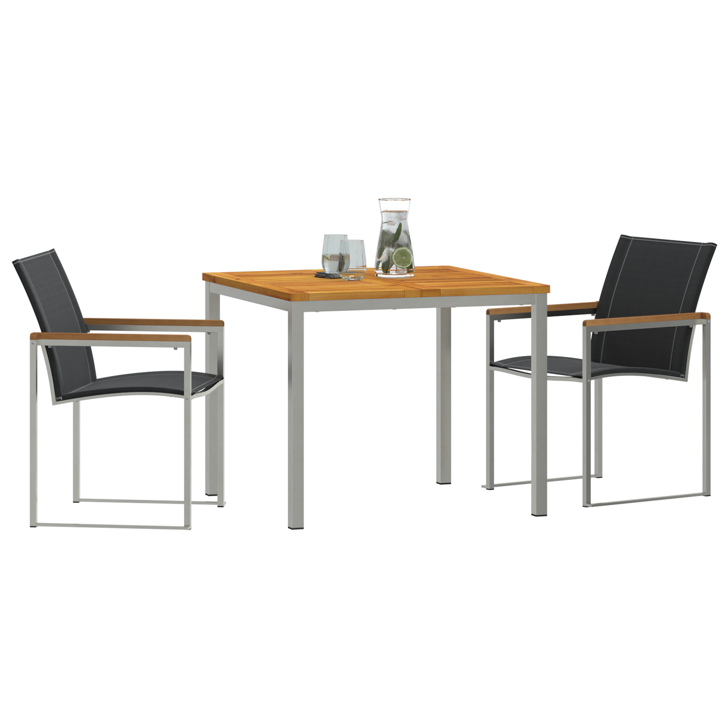3 Piece Garden Dining Set Solid Wood Acacia