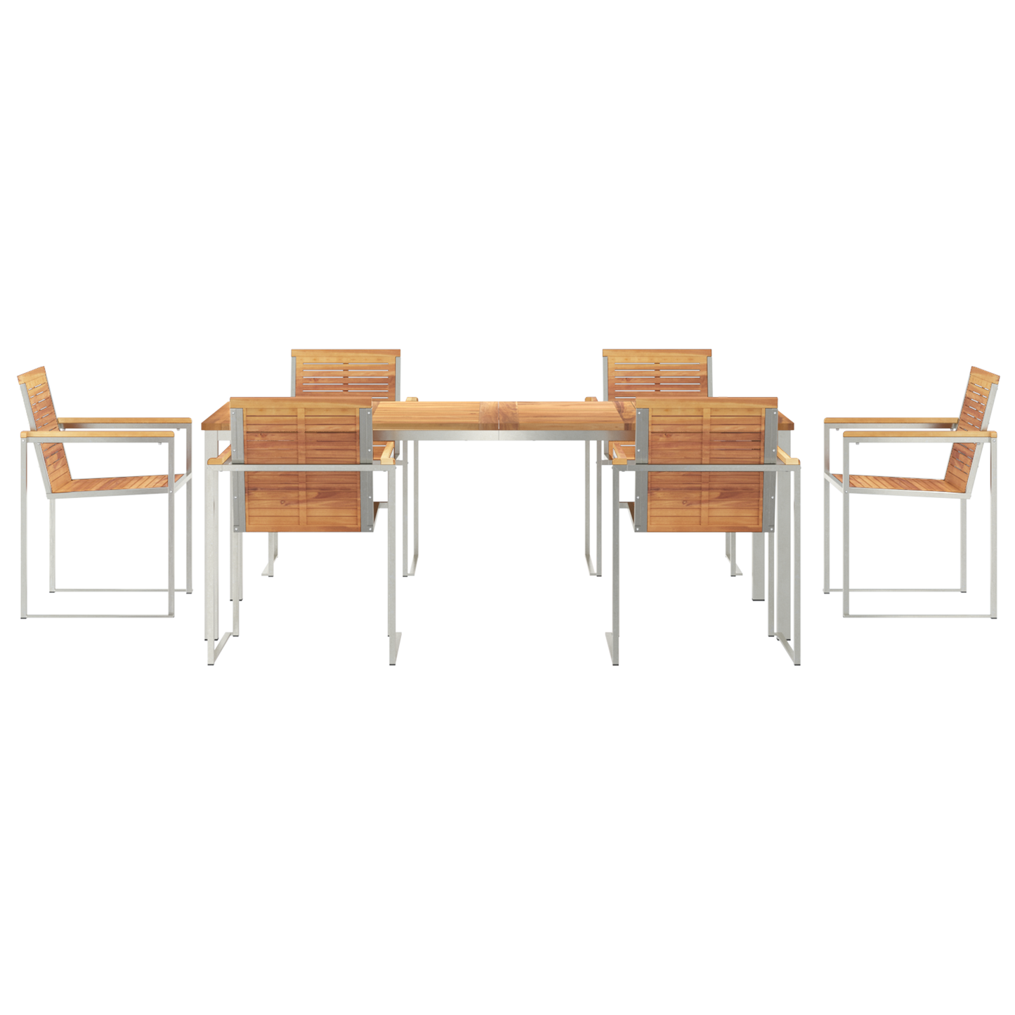 7 Piece Garden Dining Set in Solid Wood Teak