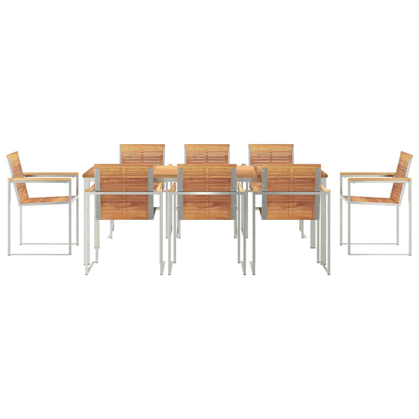 9 Piece Garden Dining Set Solid Wood Teak