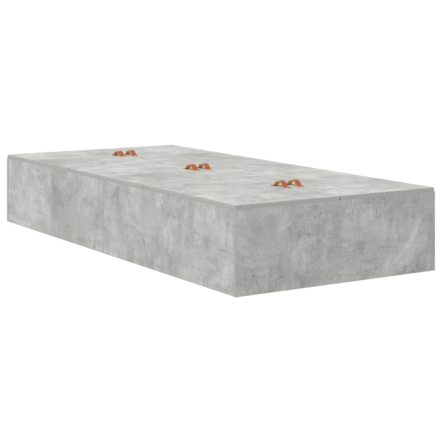 Storage Bed Frame Concrete Grey 90x200 cm
