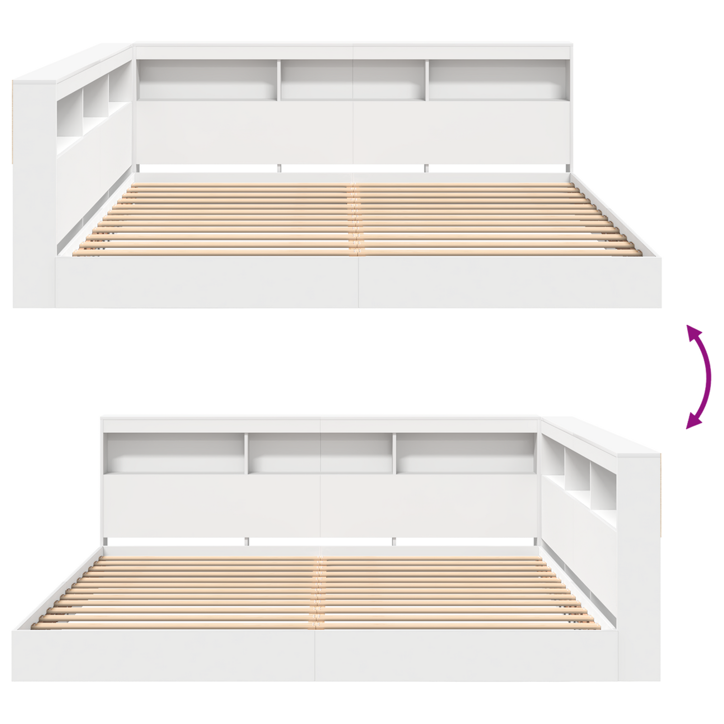 Bookcase Bed White 180x200 cm Engineered Wood
